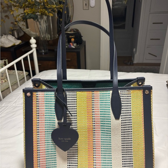 kate spade Handbags - Kate Spade New York Market Woven Stripe Medium Tote